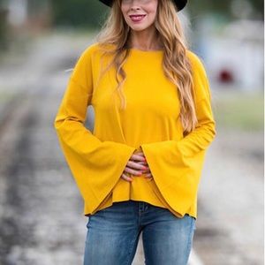 TopShop yellow knit top size US 6